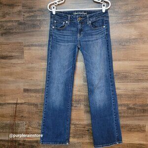 American Eagle Jeans 6 R Favorite Boyfriend Low Rise Medium Dark Wash Stretch